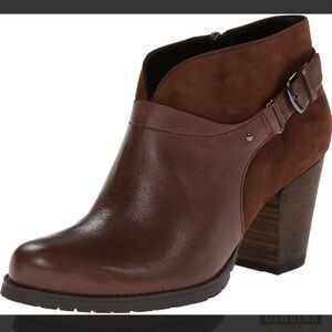 Clarks Artisan Mission Parker Brown Leather & Suede Ankle Booties